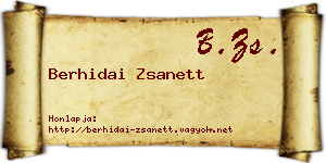 Berhidai Zsanett névjegykártya